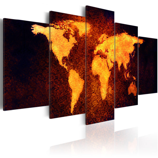 Tableau décoratif : Carte du monde - Lave chaude en hq