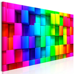 Tableau décoratif : Colourful Cubes (1 Part) Narrow en hq