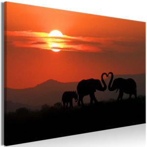 Tableau décoratif : Elephants in Love (1 Part) Wide en hq