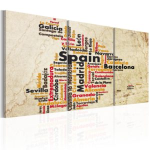 Tableau décoratif : Espagne: carte en couleurs nationales en hq