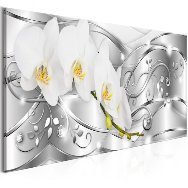 Tableau décoratif : Flowering (1 Part) Narrow Silver en hq