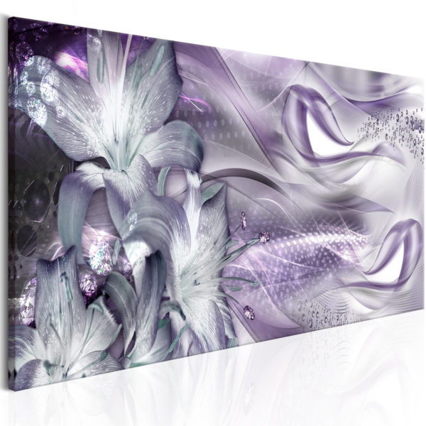 Tableau décoratif : Lilies and Waves (1 Part) Narrow Pale Violet en hq