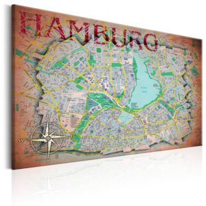 Tableau décoratif : Map of Hamburg en hq