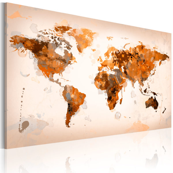 Tableau décoratif : Map of the World - Desert storm en hq