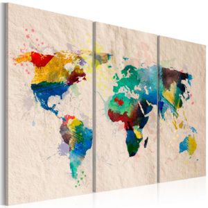 Tableau décoratif : Monde de couleurs - triptyque en hq