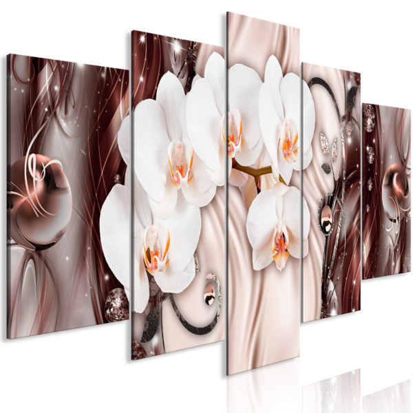 Tableau décoratif : Orchid Waterfall (5 Parts) Wide Pink en hq