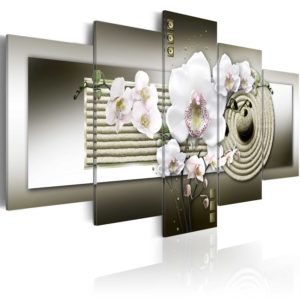 Tableau décoratif : Orchid and zen garden in grey en hq