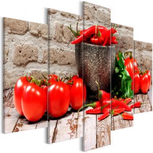 Tableau décoratif : Red Vegetables (5 Parts) Brick Wide en hq