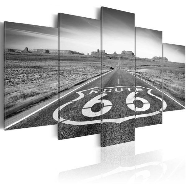Tableau décoratif : Route 66 - black and white en hq