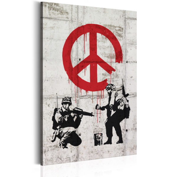 Tableau décoratif :  Soldiers Painting Peace by Banksy en hq