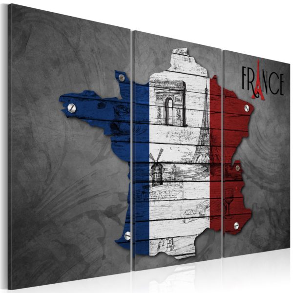 Tableau décoratif : Symboles de la France - triptyque en hq