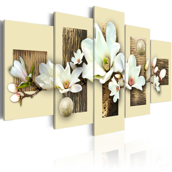 Tableau décoratif : Texture et magnolia en hq