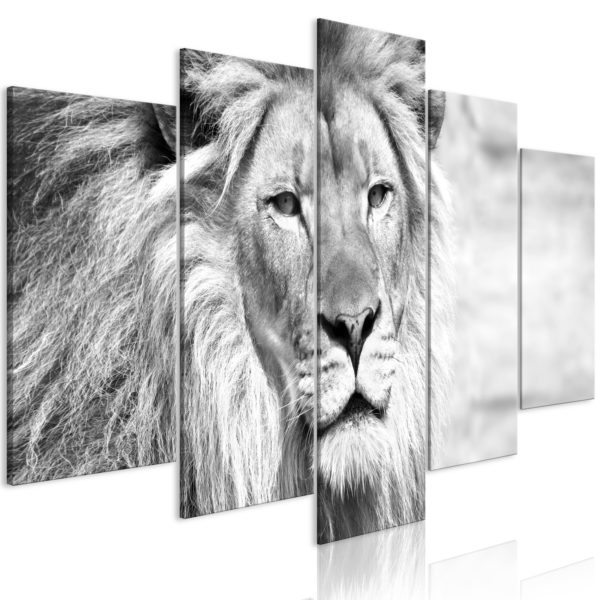 Tableau décoratif : The King of Beasts (5 Parts) Wide Black and White en hq