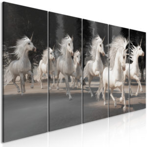 Tableau décoratif : Unicorns Run (5 Parts) Narrow en hq