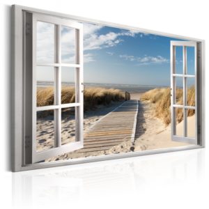 Tableau décoratif : Window: View of the Beach en hq