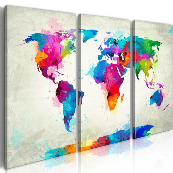 Tableau décoratif : World Map: An Explosion of Colors en hq