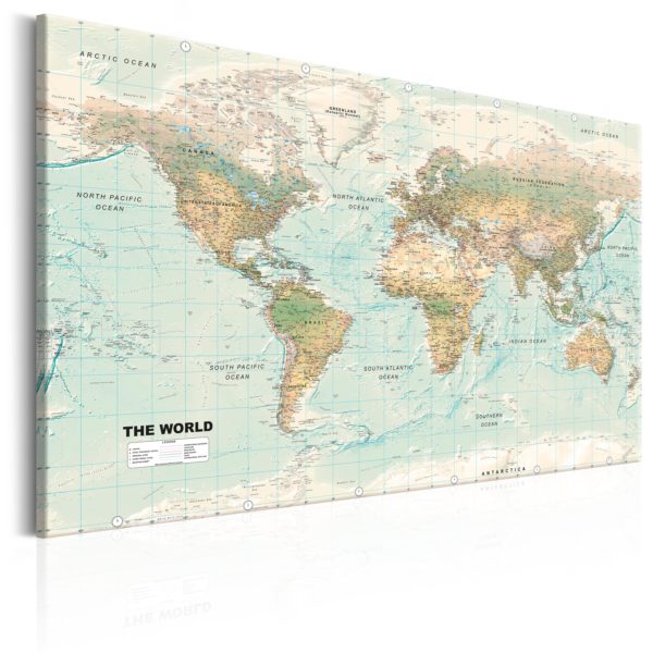 Tableau décoratif : World Map: Beautiful World en hq