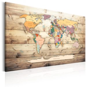 Tableau décoratif : World Map: Colourful Continents en hq