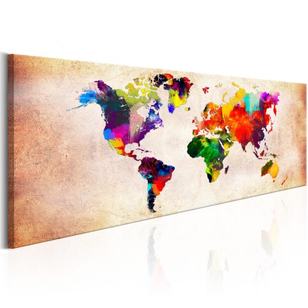 Tableau décoratif : World Map: Colourful Ramble en hq