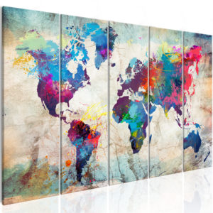 Tableau décoratif : World Map: Cracked Wall en hq