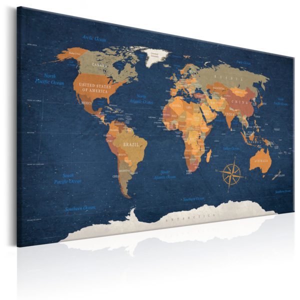 Tableau décoratif : World Map: Ink Oceans en hq