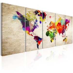 Tableau décoratif : World Map: Painted World en hq