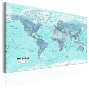 Tableau décoratif : World Map: Sky Blue World en hq