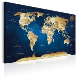 Tableau décoratif : World Map: The Dark Blue Depths en hq
