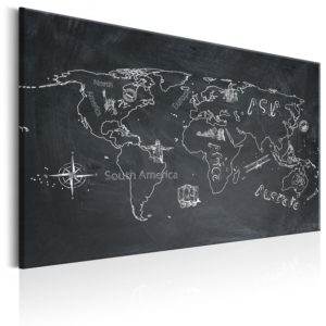 Tableau décoratif : World Map: Travel broadens the Mind en hq