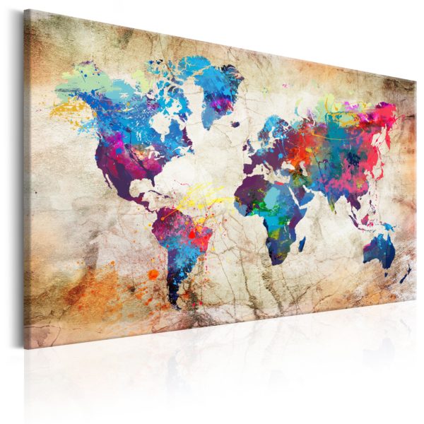 Tableau décoratif : World Map: Urban Style en hq