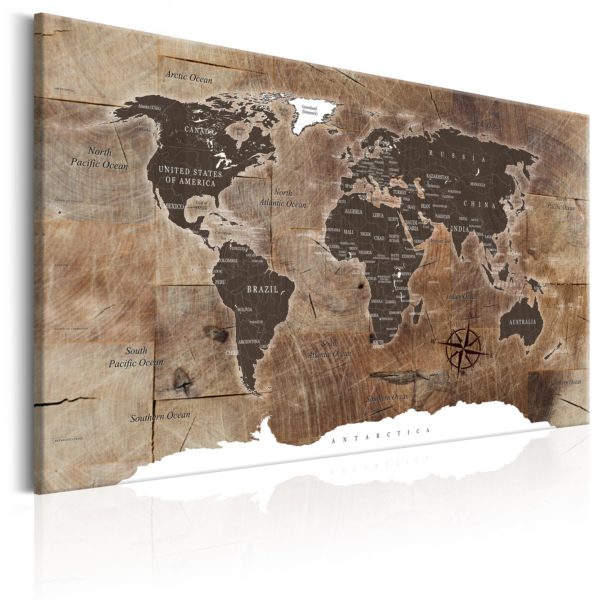 Tableau décoratif : World Map: Wooden Mosaic en hq