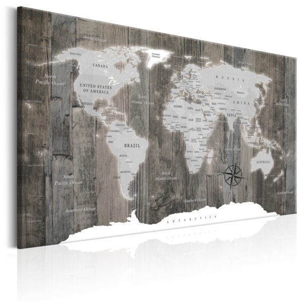 Tableau décoratif : World Map: Wooden World en hq