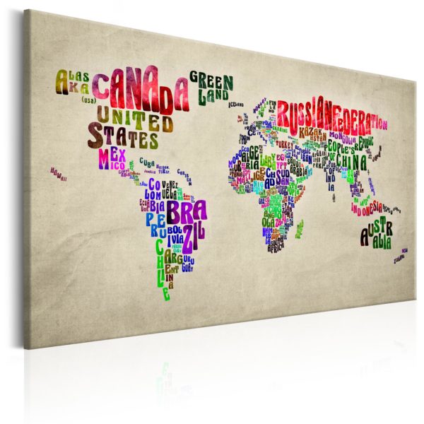 Tableau décoratif : World Map: World Tour (EN) en hq