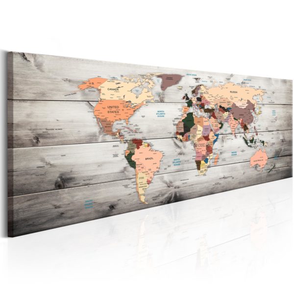 Tableau décoratif : World Maps: Wooden Travels en hq