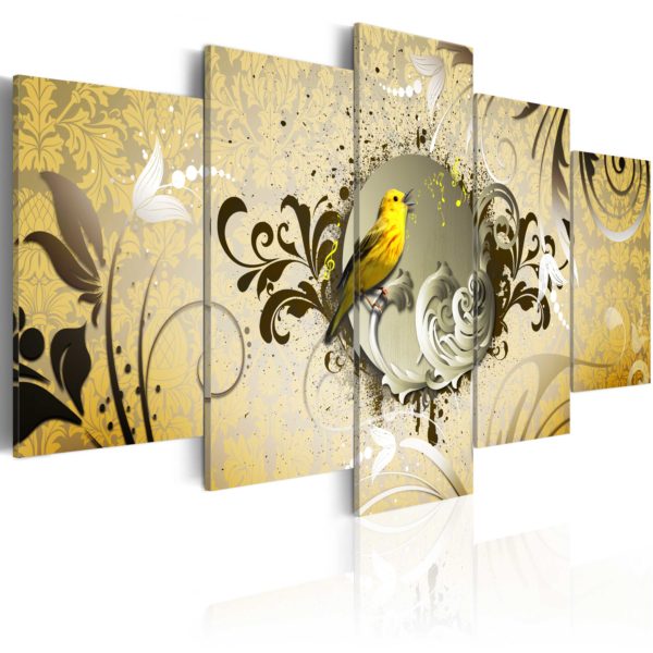 Tableau décoratif : Yellow bird singing en hq