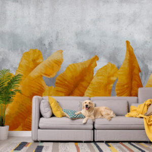 Papier Peint Abstrait - Banana Leaves papier peint design intissé parfait pour les murs ou meubles