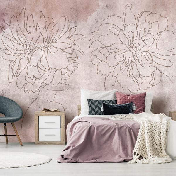 Papier Peint Abstrait - Floristic Fresco papier peint design intissé parfait pour les murs ou meubles