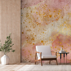 Papier Peint Abstrait - Golden Bubbles papier peint design intissé parfait pour les murs ou meubles