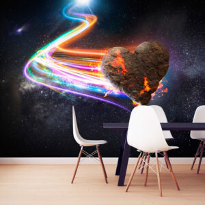 Papier Peint Abstrait - Love Meteorite (Colourful) papier peint design intissé parfait pour les murs ou meubles