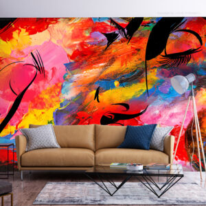 Papier Peint Abstrait - Love Story papier peint design intissé parfait pour les murs ou meubles