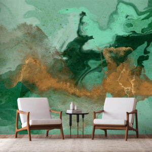 Papier Peint Abstrait - Malachite Play papier peint design intissé parfait pour les murs ou meubles