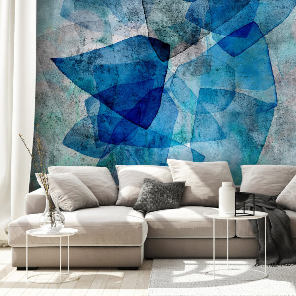 Papier Peint Abstrait - Sapphire Mosaic papier peint design intissé parfait pour les murs ou meubles