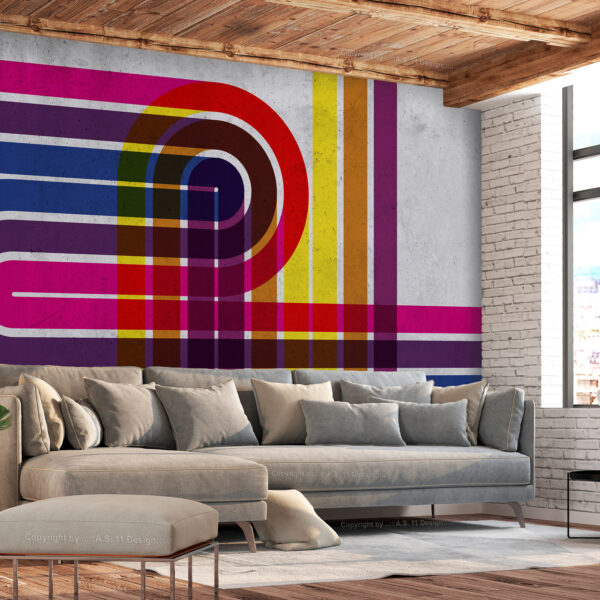 Papier Peint Abstrait - Technicolor papier peint design intissé parfait pour les murs ou meubles