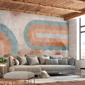 Papier Peint Abstrait - Three Suns papier peint design intissé parfait pour les murs ou meubles